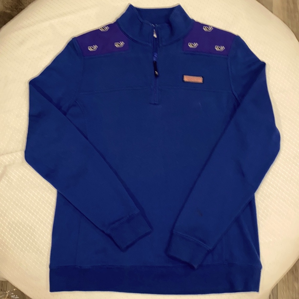 VINEYARD VINES Shep Shirt Quarter-Zip, French Terry cloth, Embroidered whales
